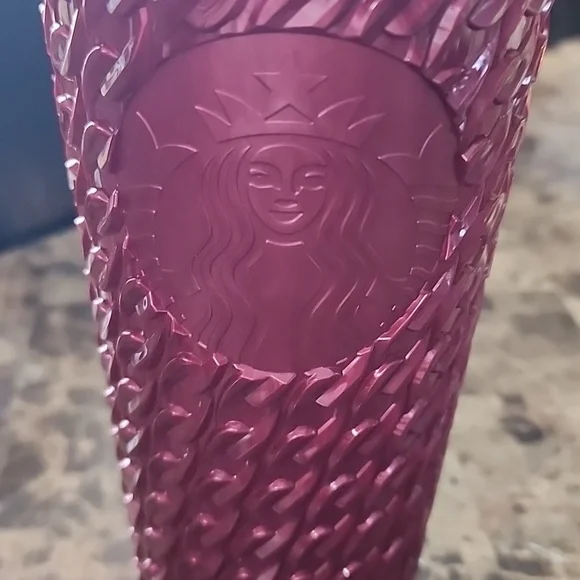 Raspberry Chain Textured Starbucks Tumbler with Straw - Picture 4 of 5